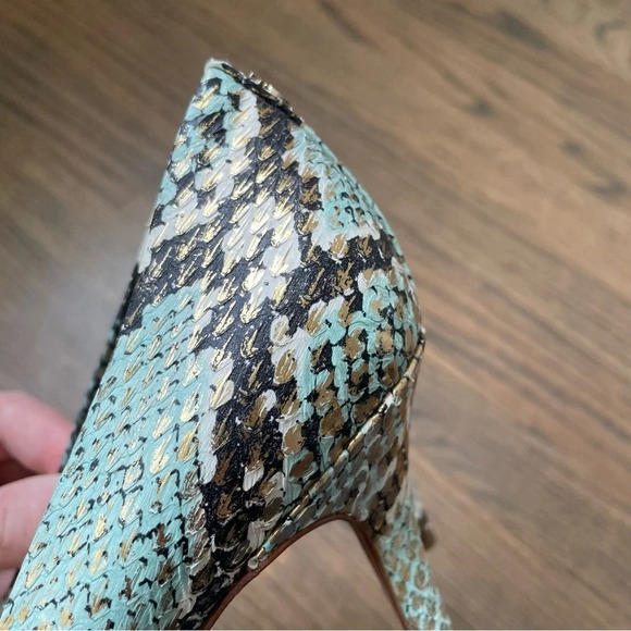 COACH NALA SNAKE GRAPHIC LEATHER HEELS size 8.5 - Picture 11 of 14